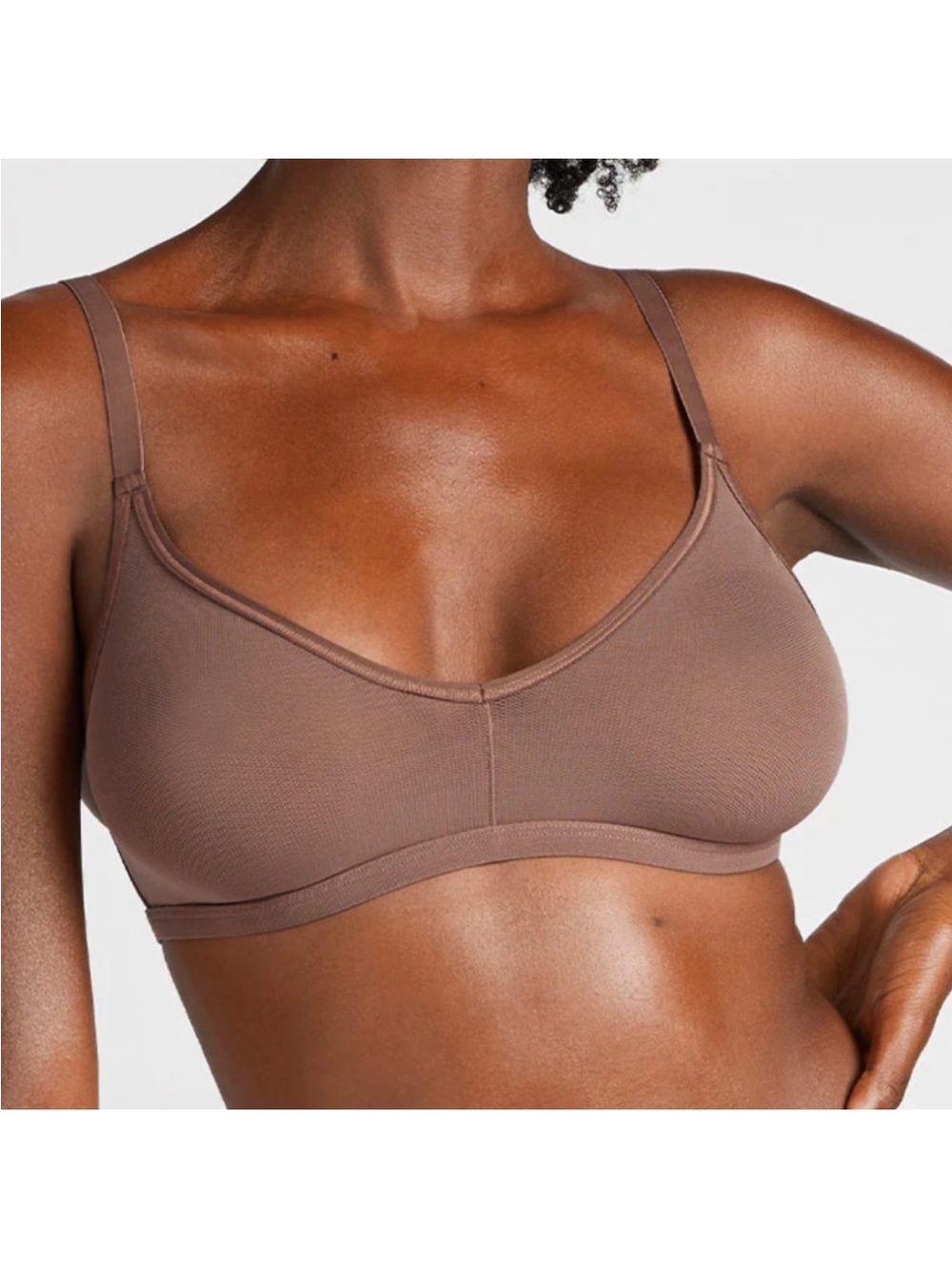 Negative Underwear Sieve Non Wire Bra Mesh Haze Taupe Brown